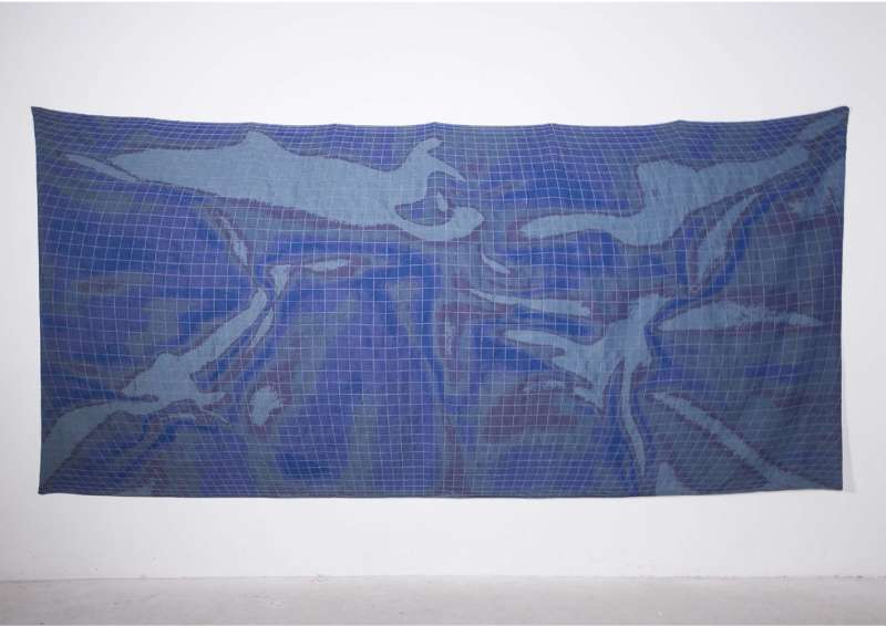 Diwana Schrauwen, Aidan Abnet, « New Silk », en collaboration avec Jarilux, B — Tissage Jacquard, lin/laine 150 x 320 cm