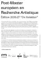 Post Master européen en Recherche Artistique 26 27